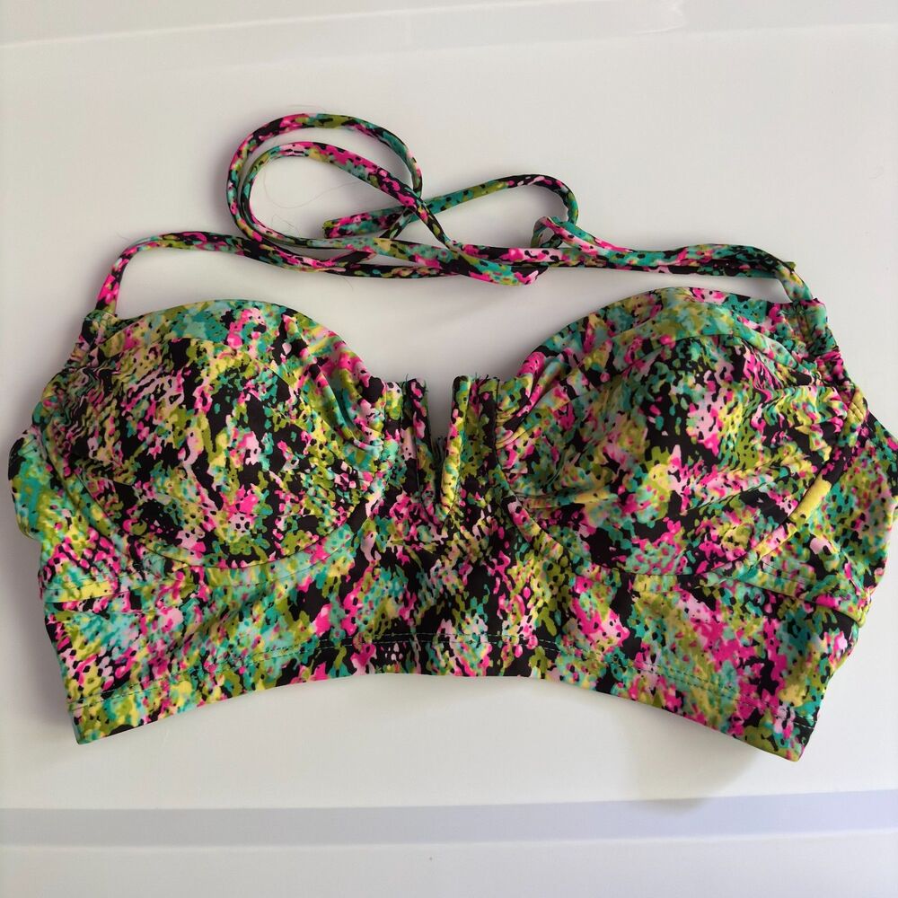 BISOU BISOU Michelle Bohbot Swim Kaleidoscope Underwire Size M Swim Top #BD